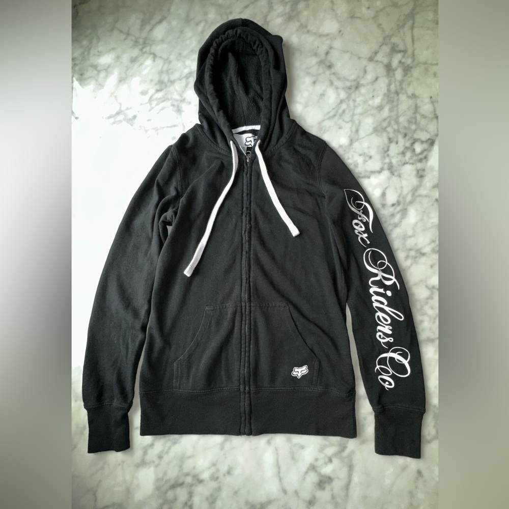 Fox Black Hoodie with White Accents